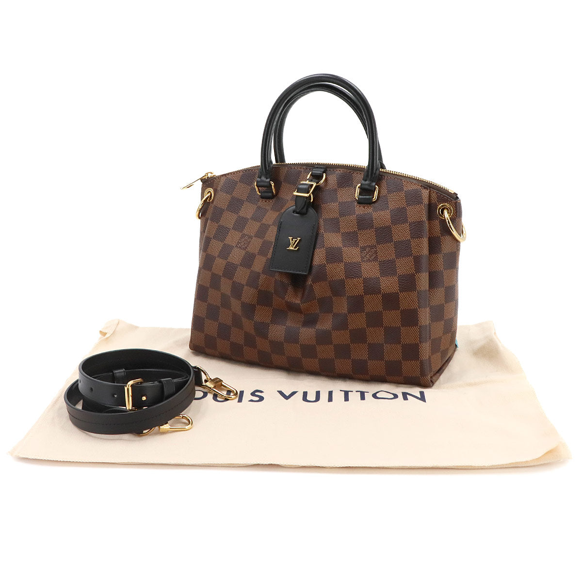 Damier Odeon Tote PM 2way Hand Shoulder Bag Ebene N45282