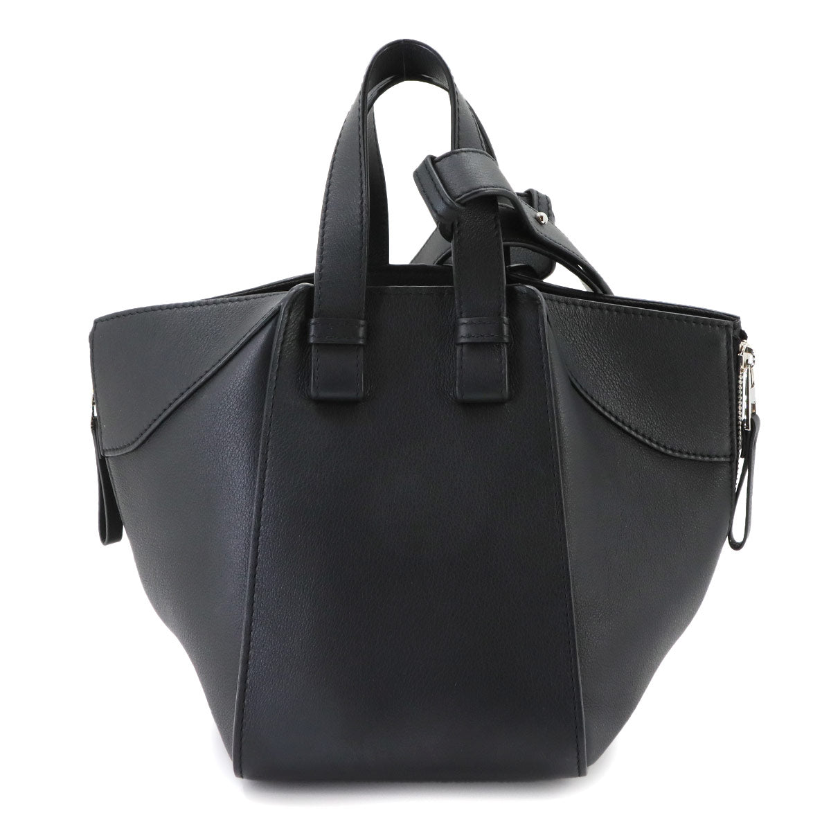 Hammock Compact 2way Hand Shoulder Bag Leather Black