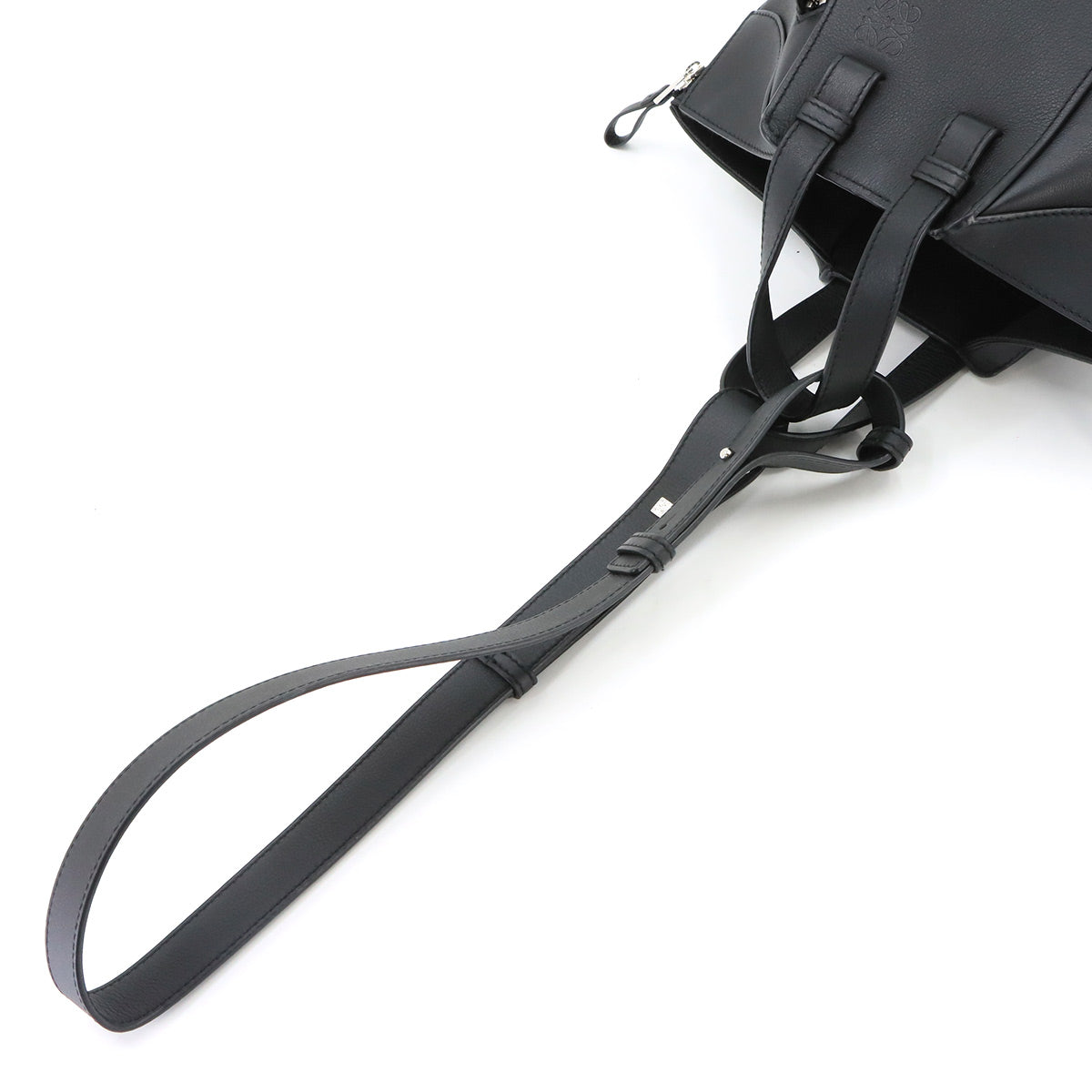 Hammock Compact 2way Hand Shoulder Bag Leather Black