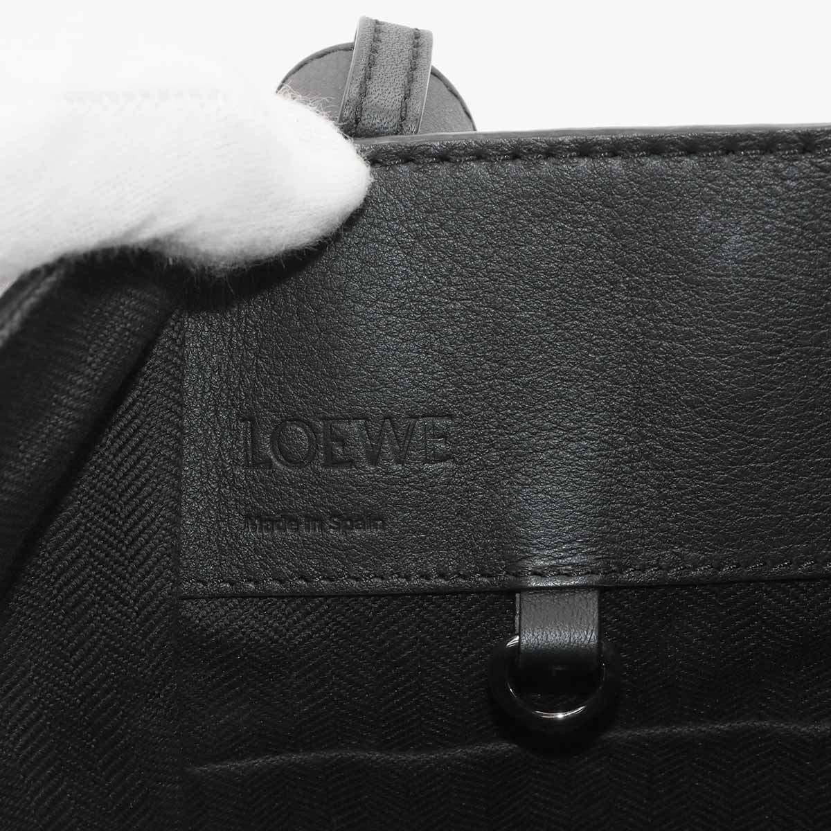 Hammock Compact 2way Hand Shoulder Bag Leather Black