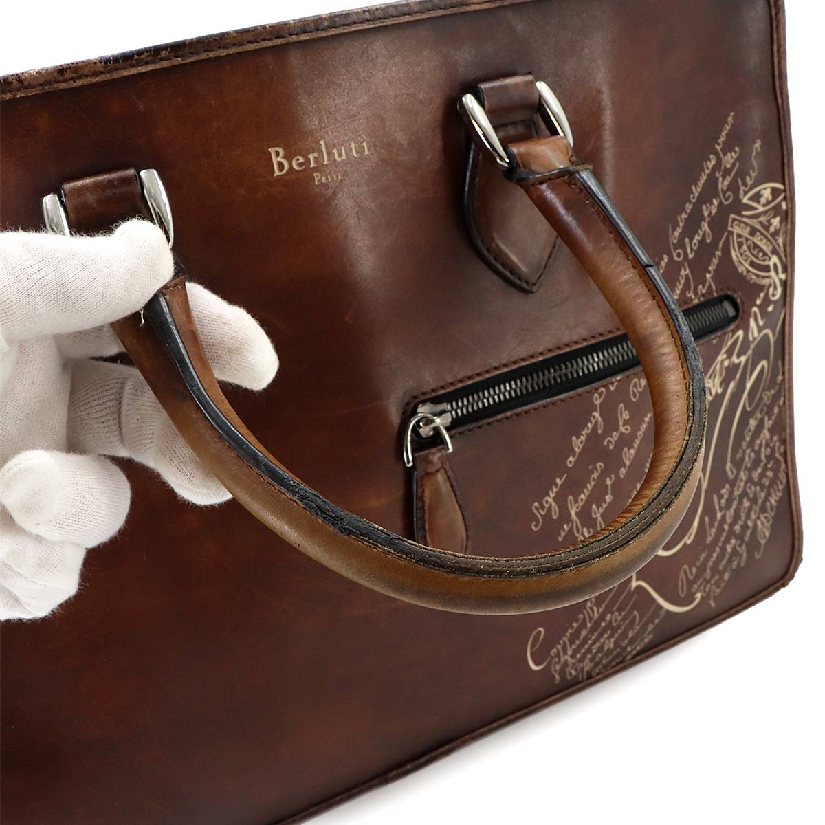 Un Jour Briefcase Business Bag Venezia Leather Brown