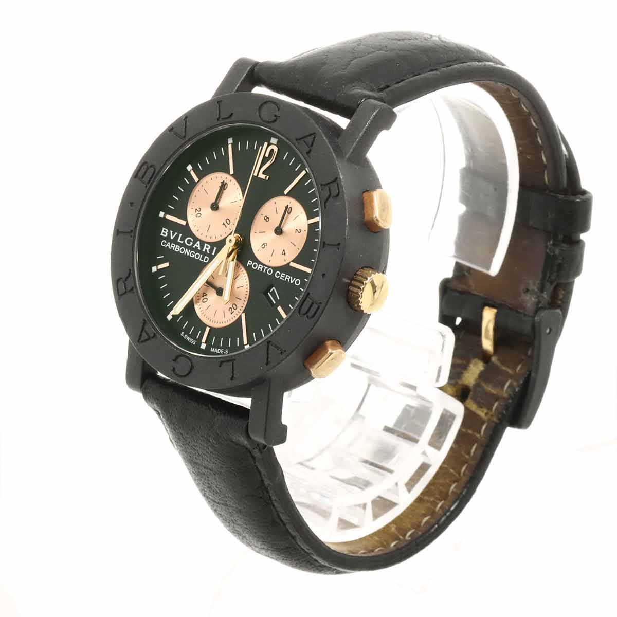 BVLGARIBVLGARI BB38CLCH Chronograph Quartz Black Dial Mens