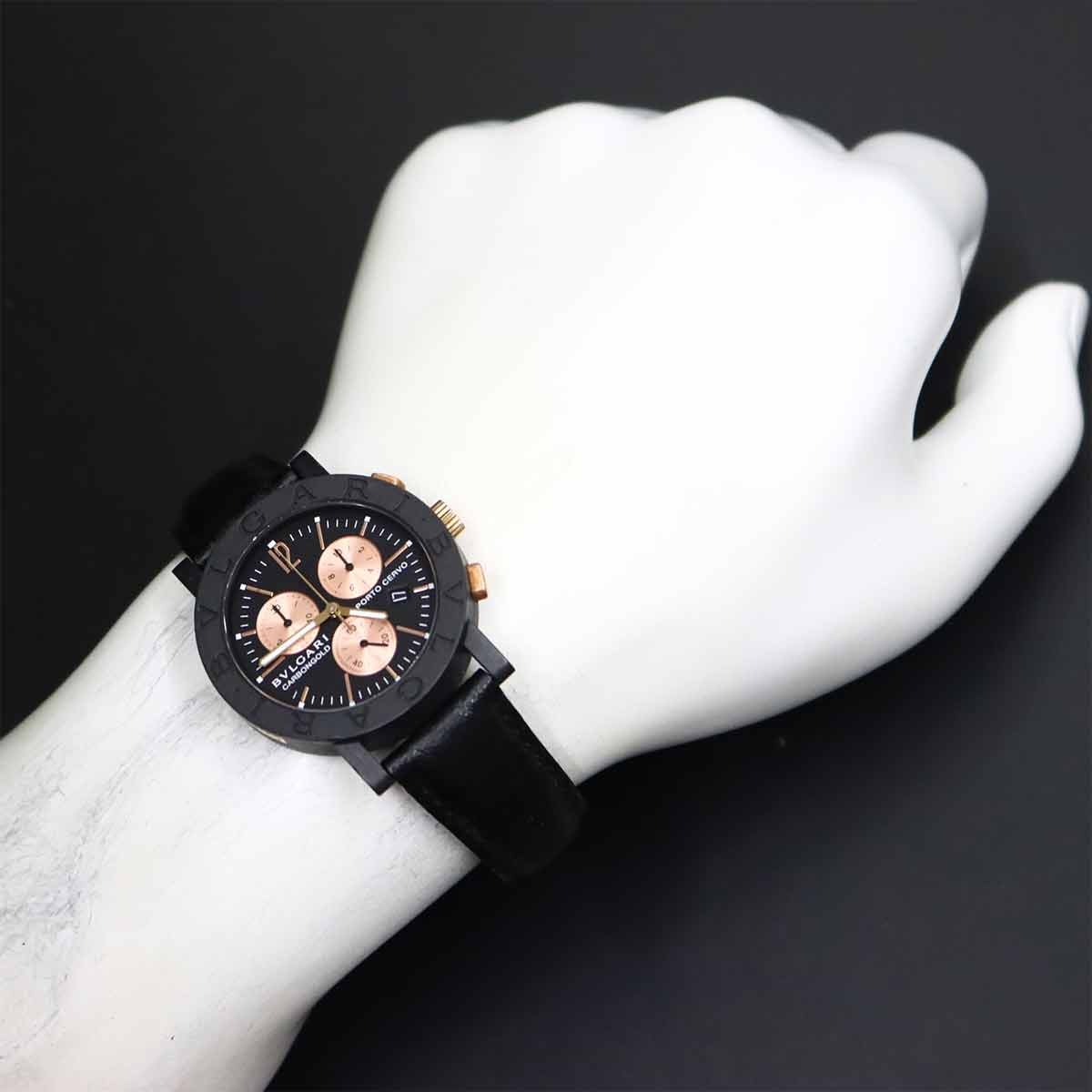 BVLGARIBVLGARI BB38CLCH Chronograph Quartz Black Dial Mens