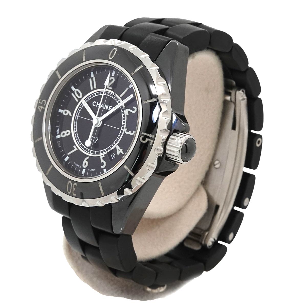 J12 33mm H0681 Ceramic Date Quartz Black Dial Ladies Watch