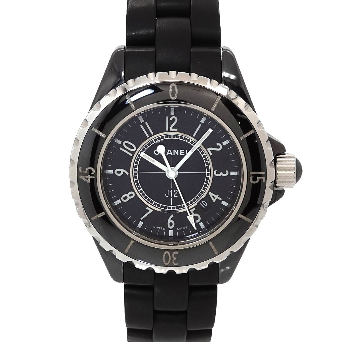 J12 33mm H0681 Ceramic Date Quartz Black Dial Ladies Watch