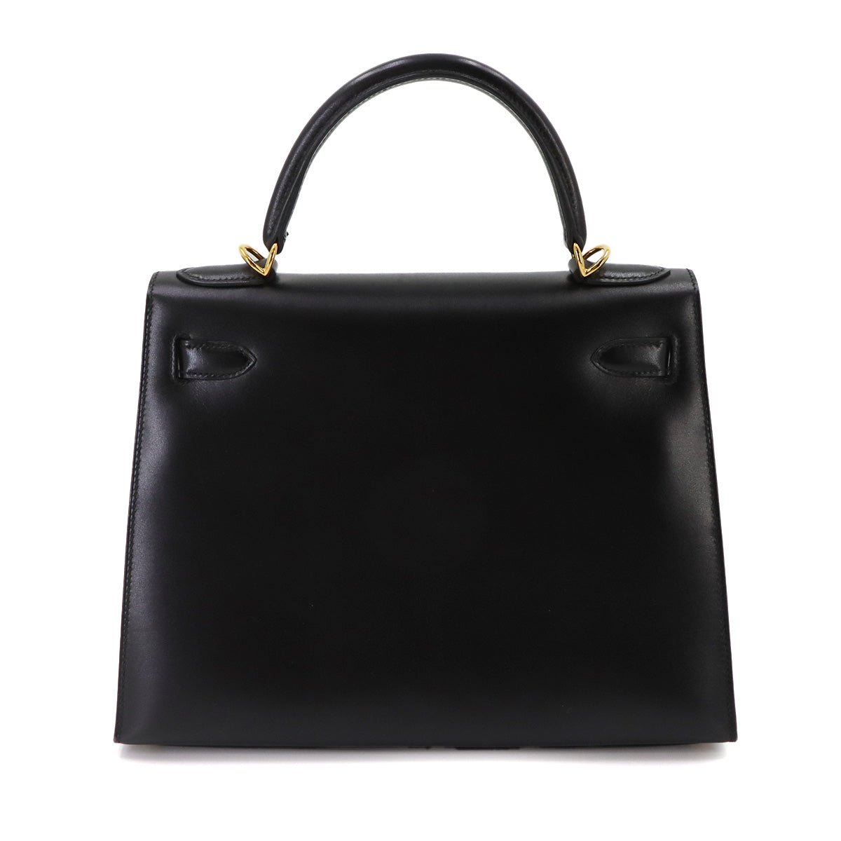 Kelly 28 Box carf Black 2way Hand Shoulder Bag Purse