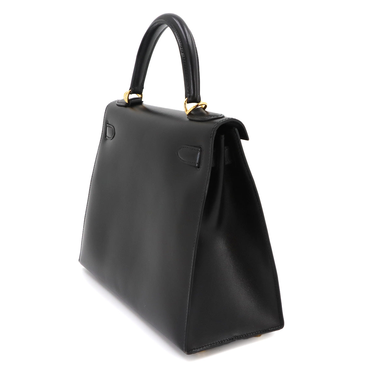 Kelly 28 Box carf Black 2way Hand Shoulder Bag Purse
