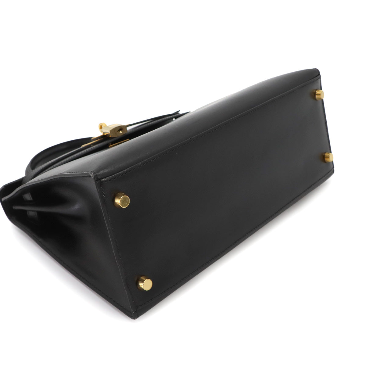 Kelly 28 Box carf Black 2way Hand Shoulder Bag Purse