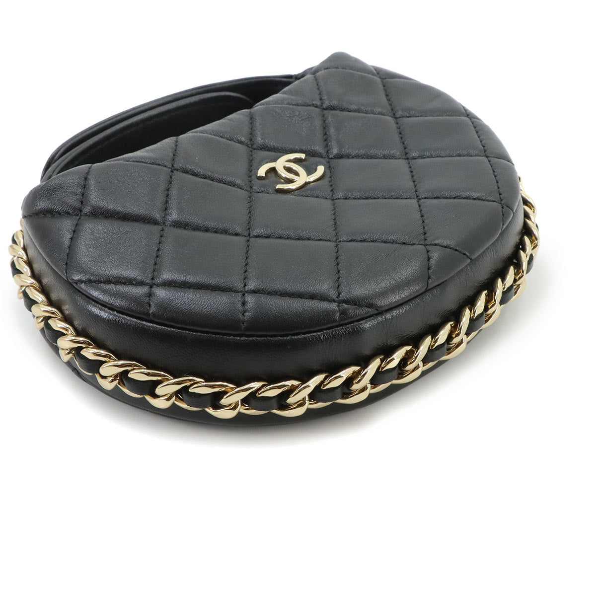 Matelasse Hand Bag Leather Black AP3095 Purse