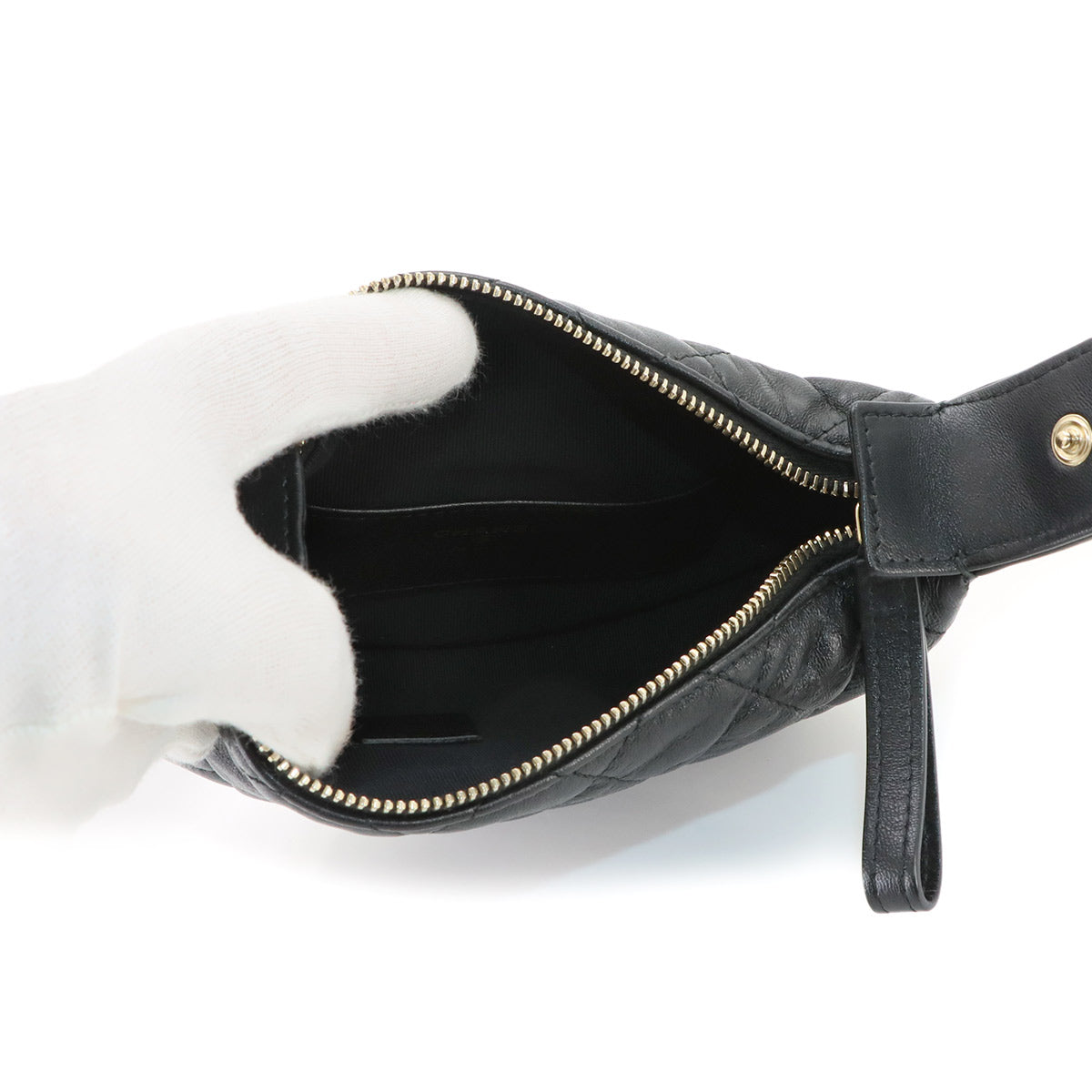 Matelasse Hand Bag Leather Black AP3095 Purse