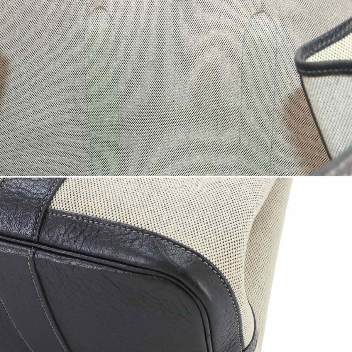 Garden Party PM Tote Bag Toile H Leather Black Gray