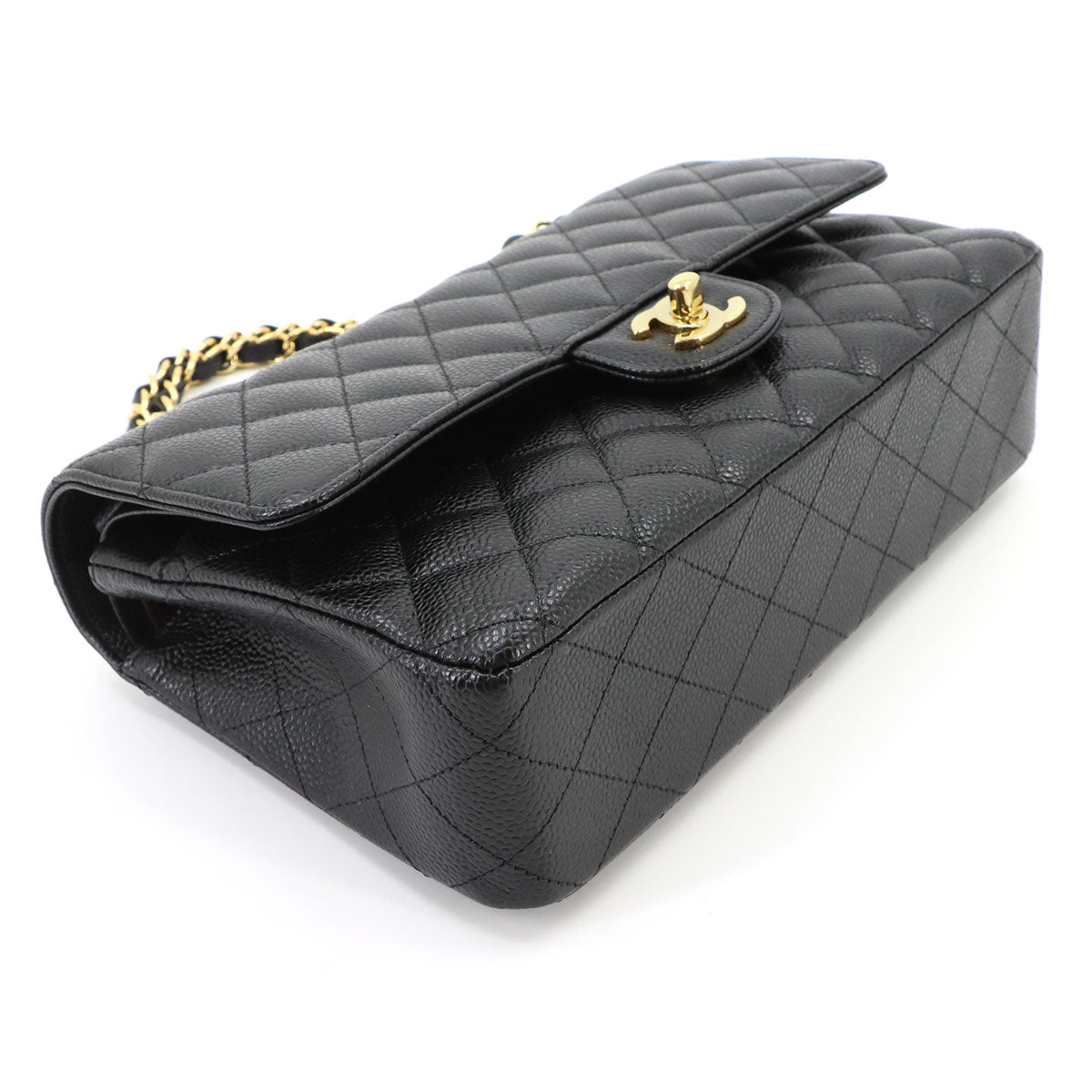 Matelasse 25 Chain Shoulder Bag Leather Black A01112
