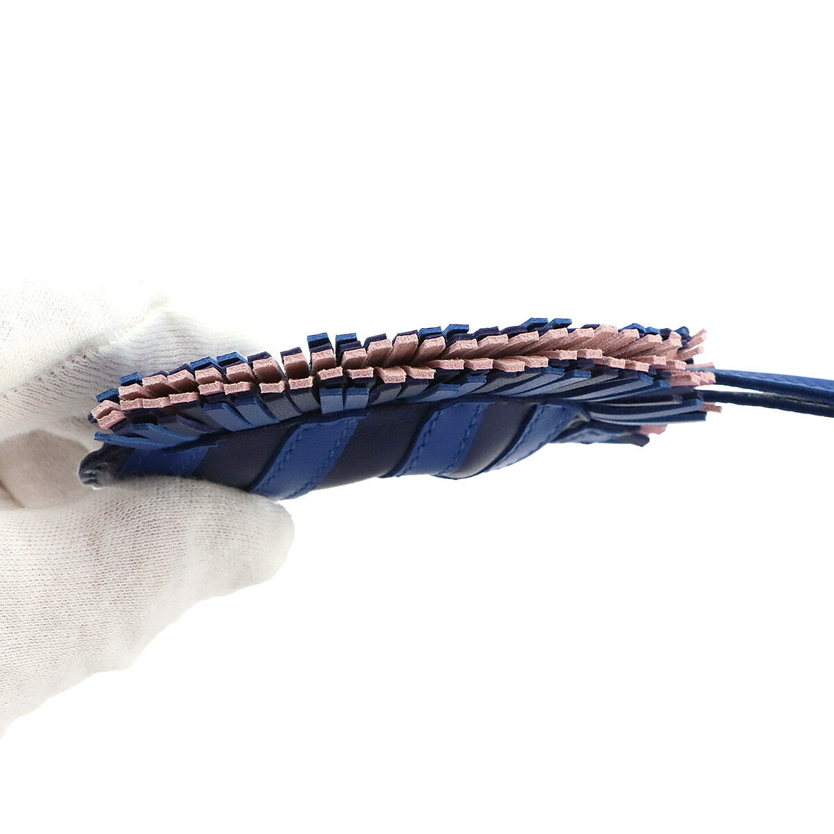 Geegee Savannah Zebra Bag Charm Agneau Milo Bleu Saphir