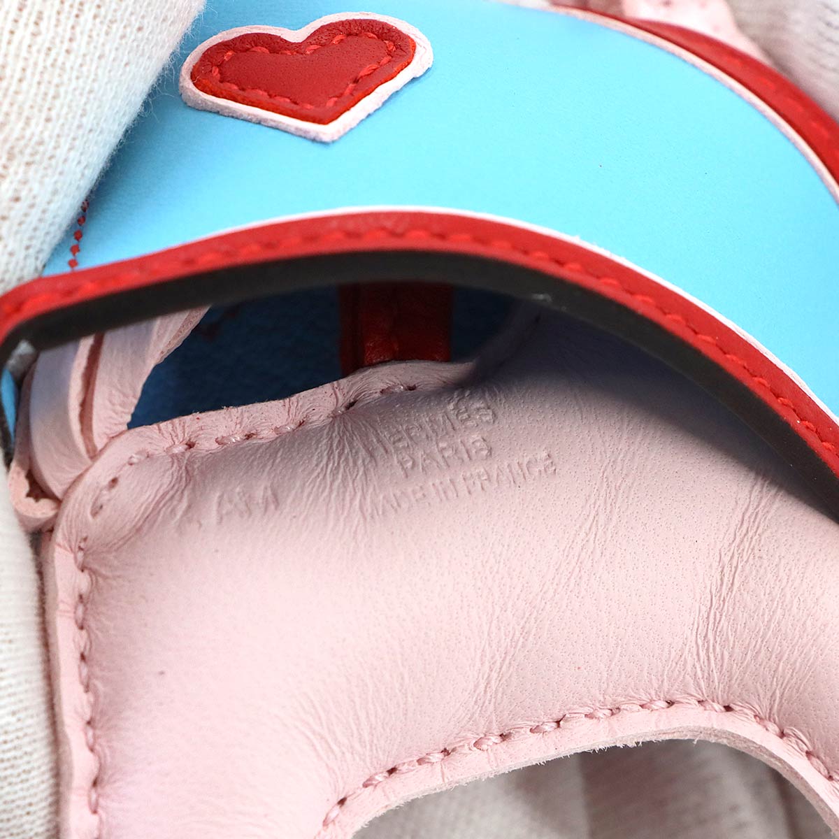 Rodeo Robeo Coeur PM Bag Charm Agneau Milo Rose Darling Celeste