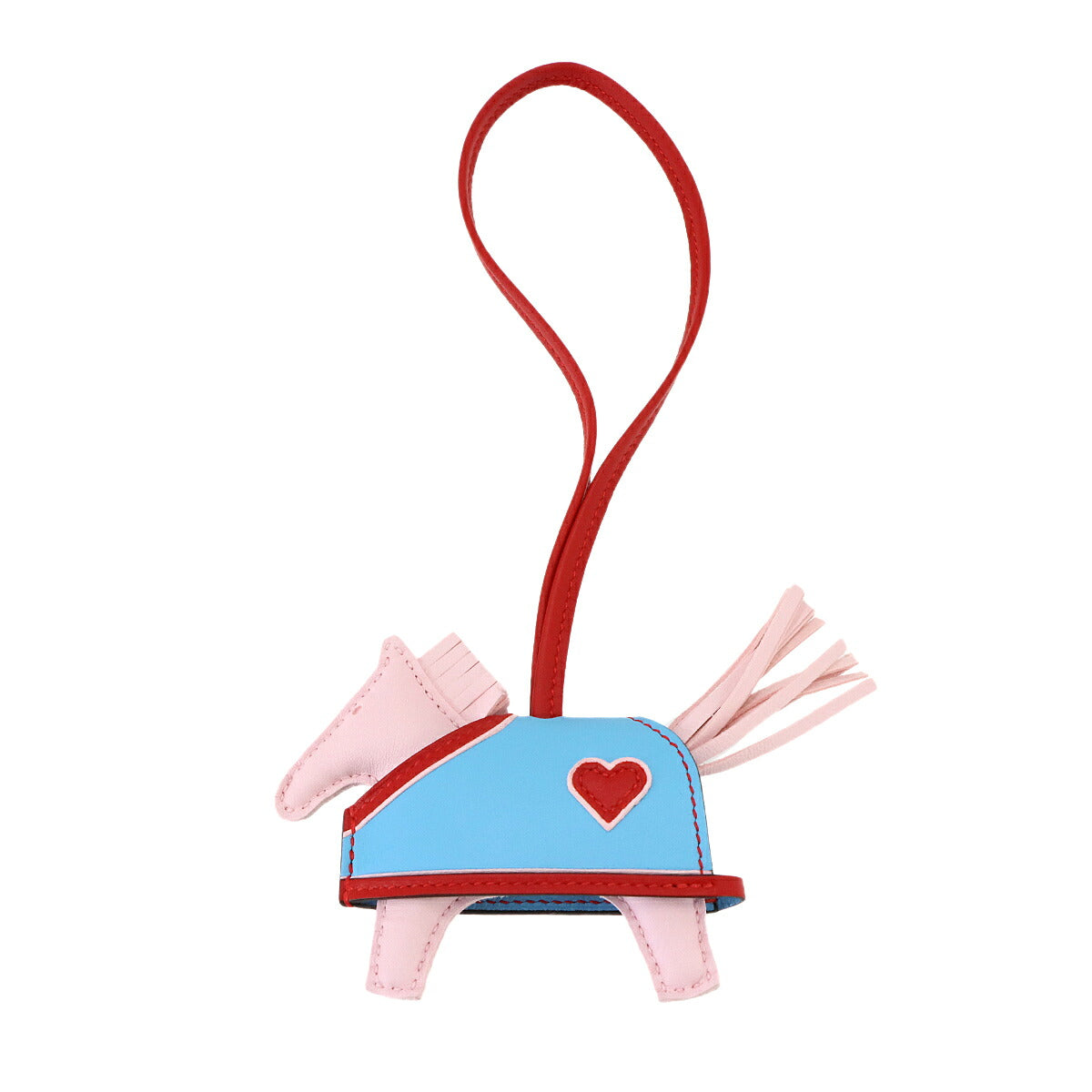 Rodeo Robeo Coeur PM Bag Charm Agneau Milo Rose Darling Celeste