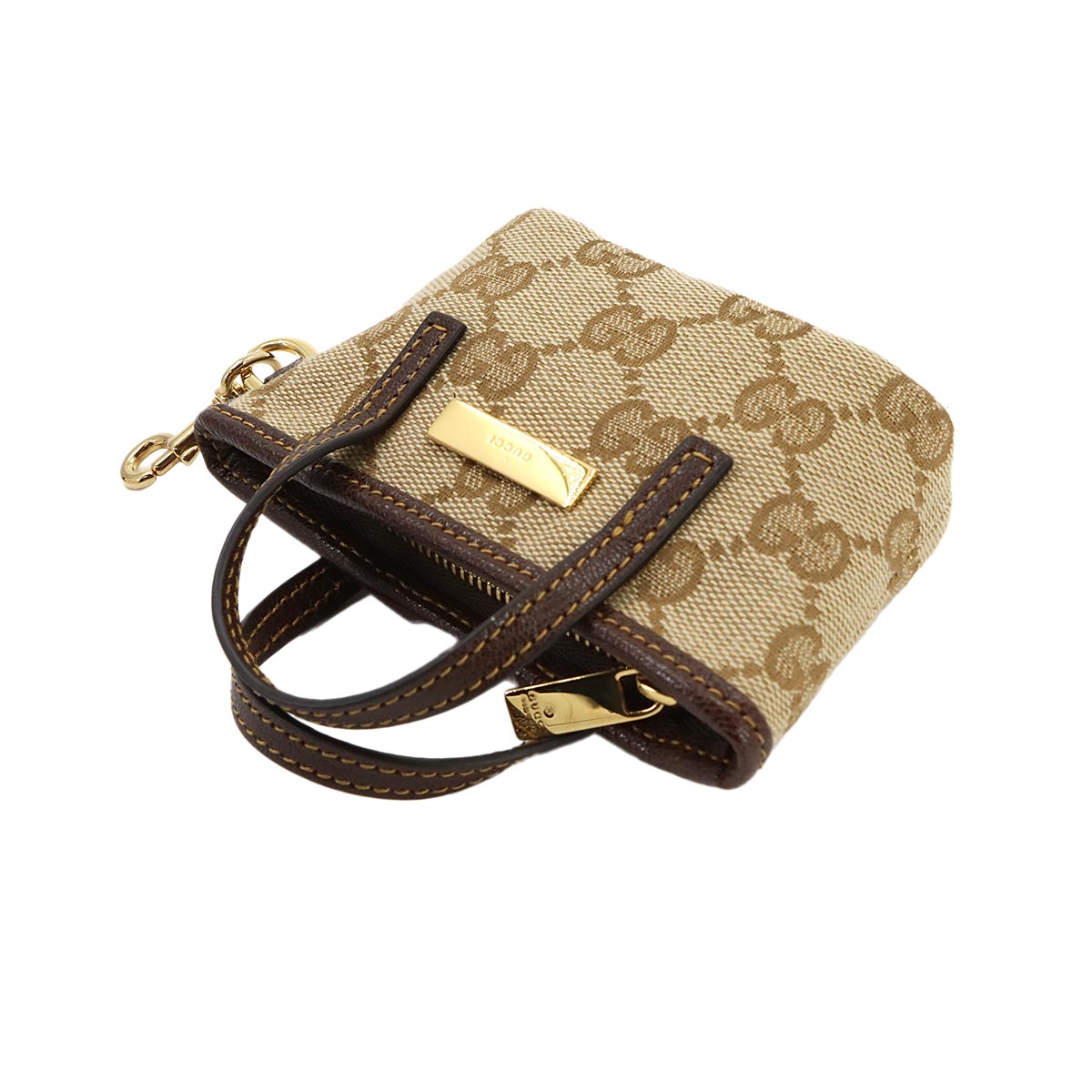 Tribeca Bag Charm Key Holdere GG Canvas Beige Brown 875807