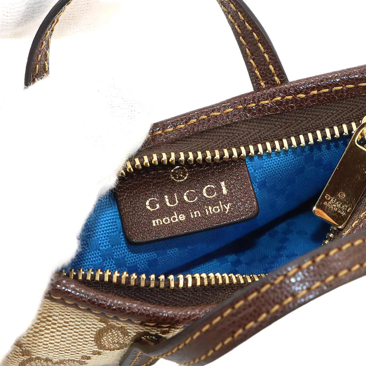 Tribeca Bag Charm Key Holdere GG Canvas Beige Brown 875807