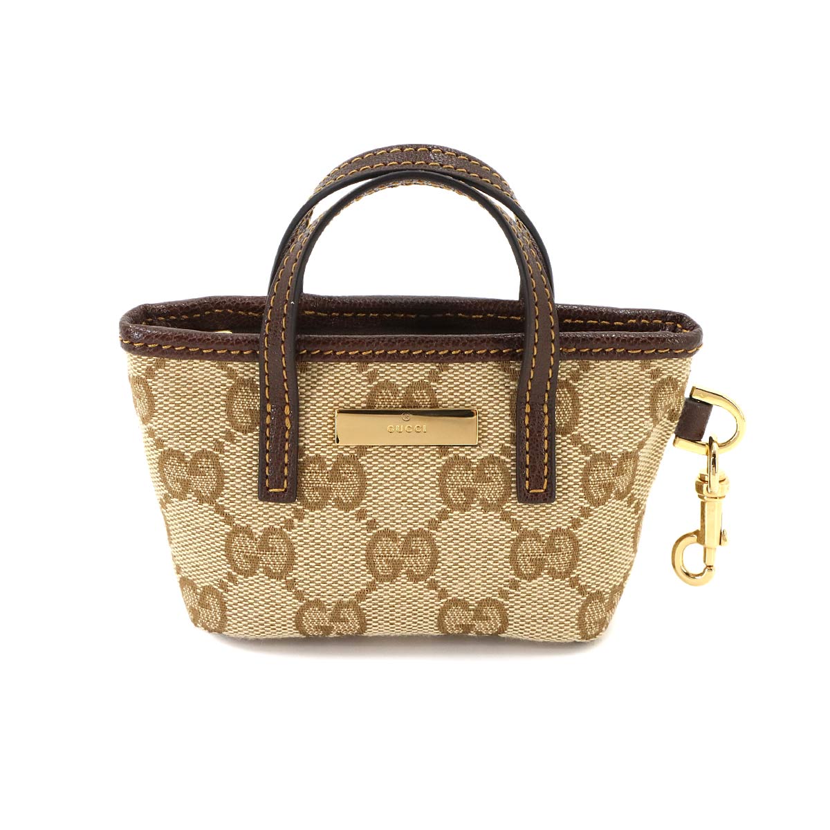 Tribeca Bag Charm Key Holdere GG Canvas Beige Brown 875807