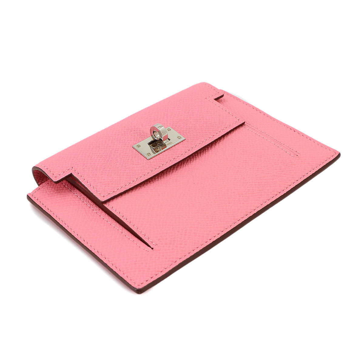 Kelly Pocket Compact Coin Case Purse Veau Epsom Rose Confetti