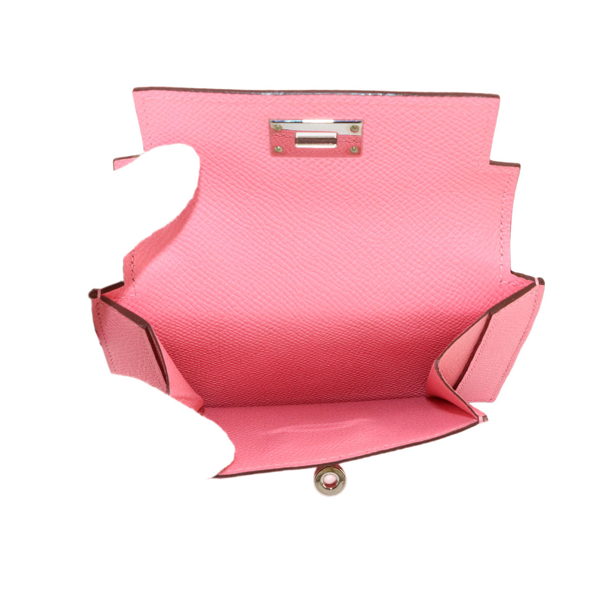Kelly Pocket Compact Coin Case Purse Veau Epsom Rose Confetti