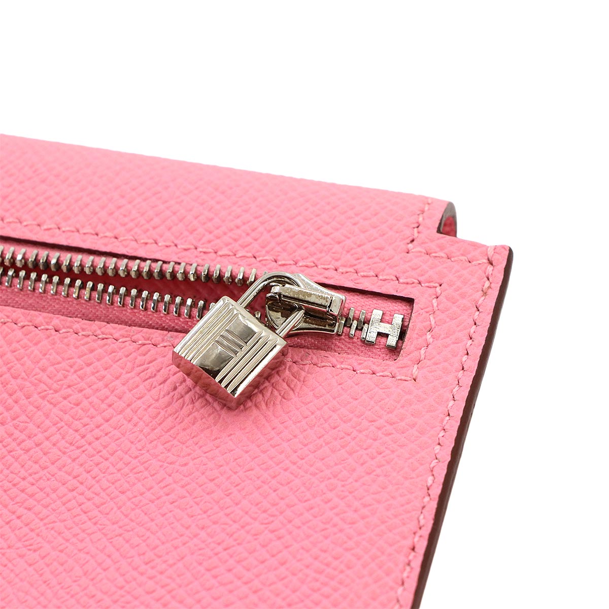 Kelly Pocket Compact Coin Case Purse Veau Epsom Rose Confetti