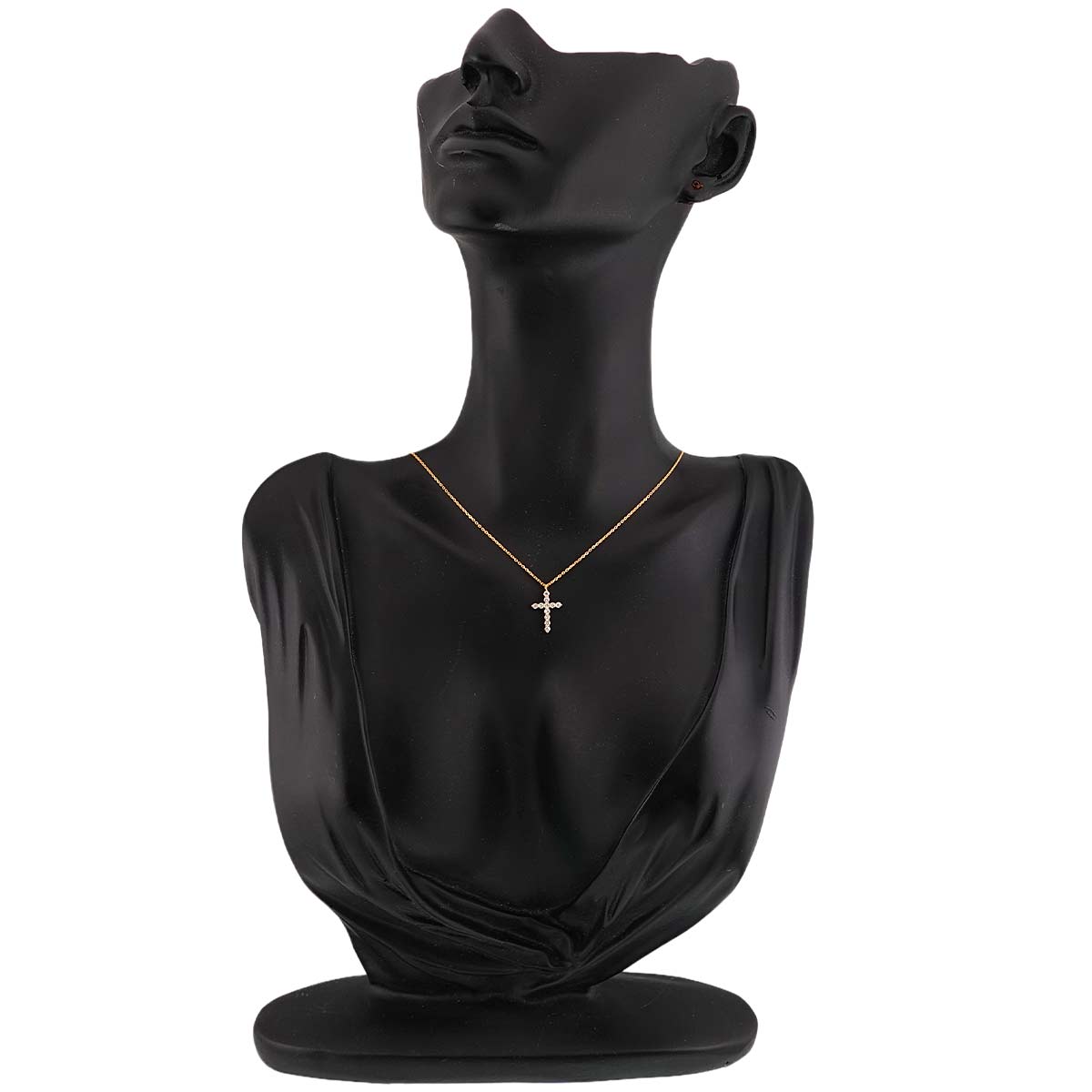 Cross Motif Diamond 0.20ct Necklace 18K Yellow Gold 750