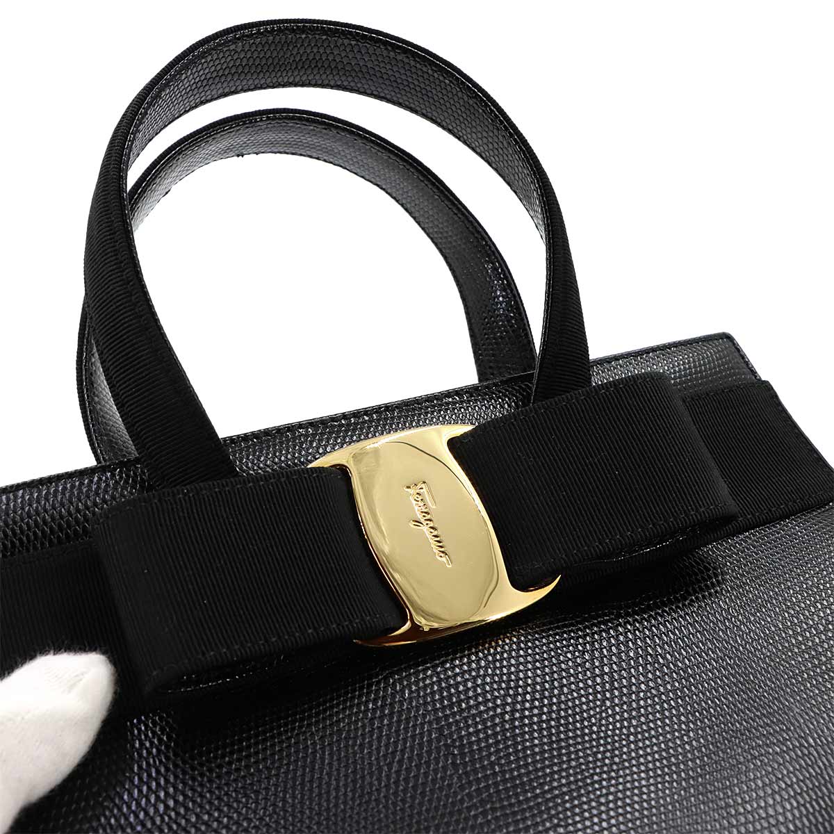 Vara 2way Hand Shoulder Bag Leather Black Purse