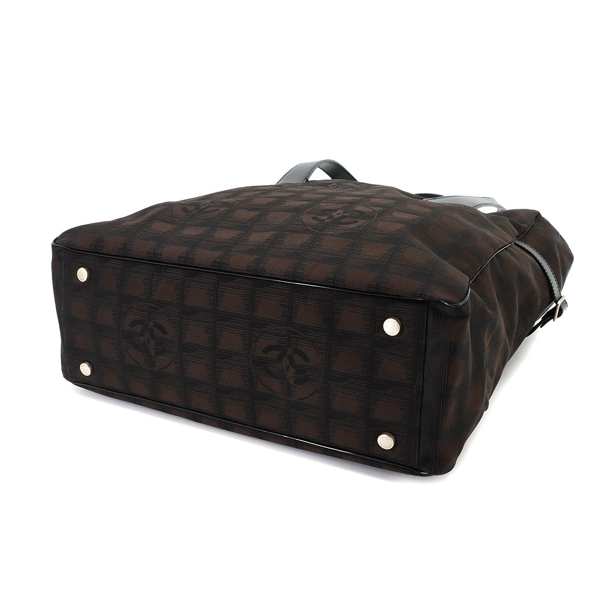 New Travel Line Tote GM Nylon Jacquard Leather Brown A15825