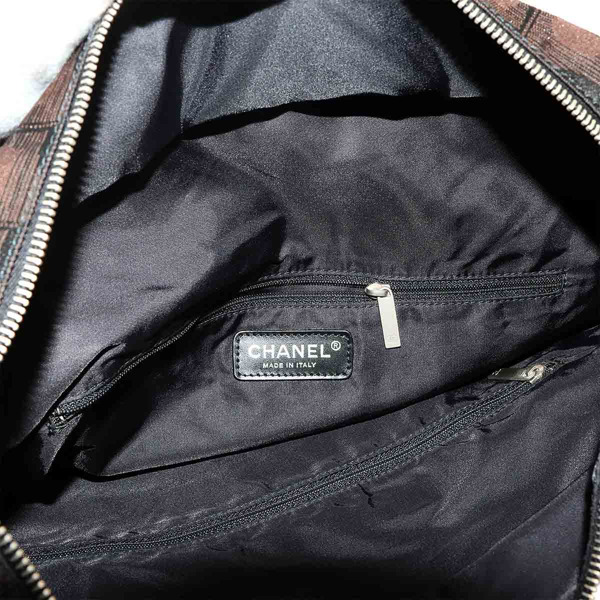 New Travel Line Tote GM Nylon Jacquard Leather Brown A15825