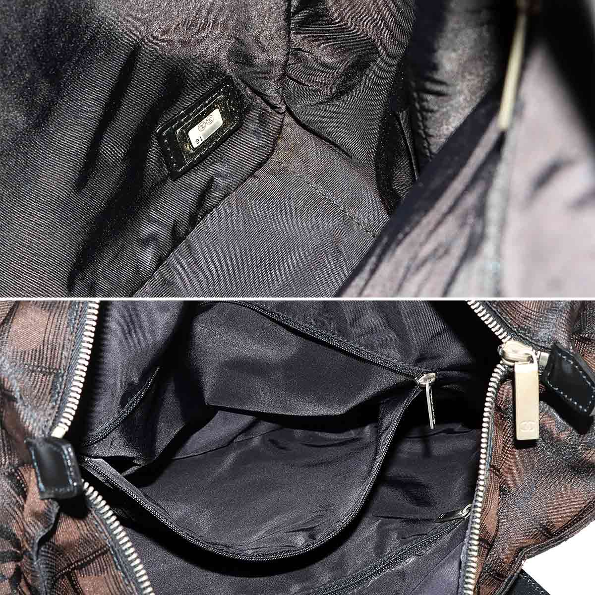 New Travel Line Tote GM Nylon Jacquard Leather Brown A15825