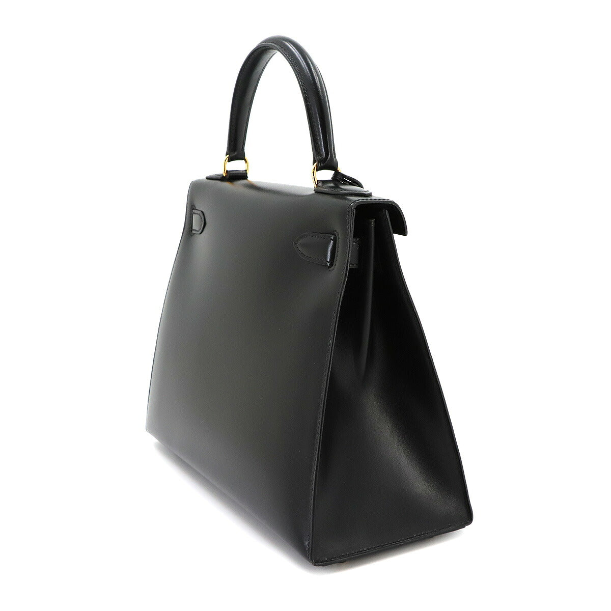 Kelly 28 Box carf Black 2way Hand Shoulder Bag Purse