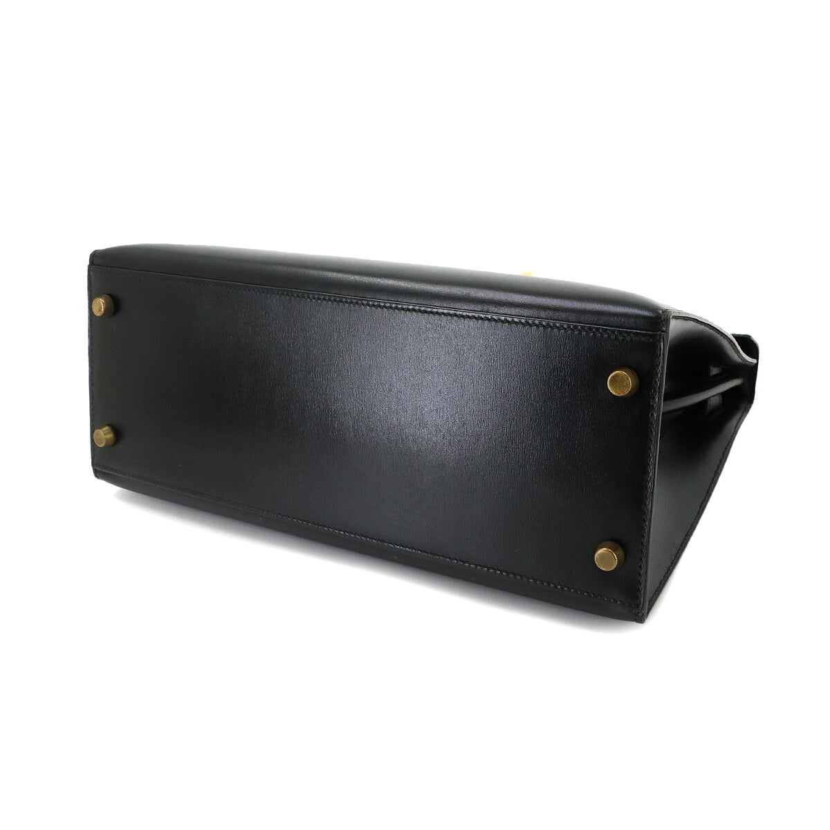 Kelly 28 Box carf Black 2way Hand Shoulder Bag Purse