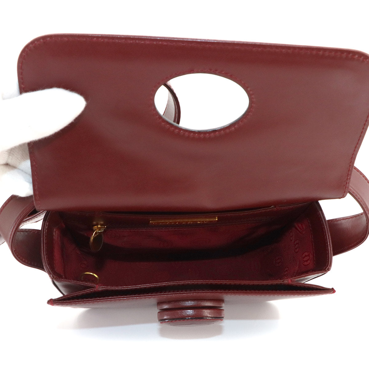 Must Line Shoulder Bag Leather Bordeaux Purse