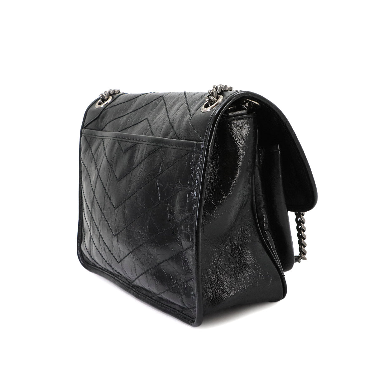Niki Medium Chain Shoulder Bag Leather Noir 633158