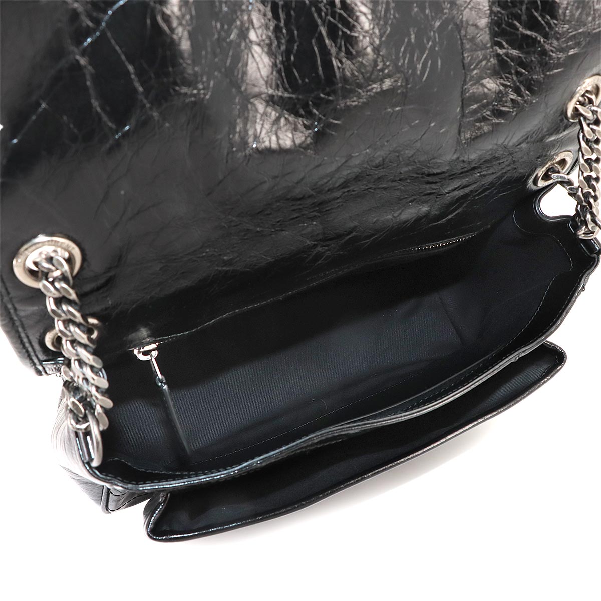 Niki Medium Chain Shoulder Bag Leather Noir 633158