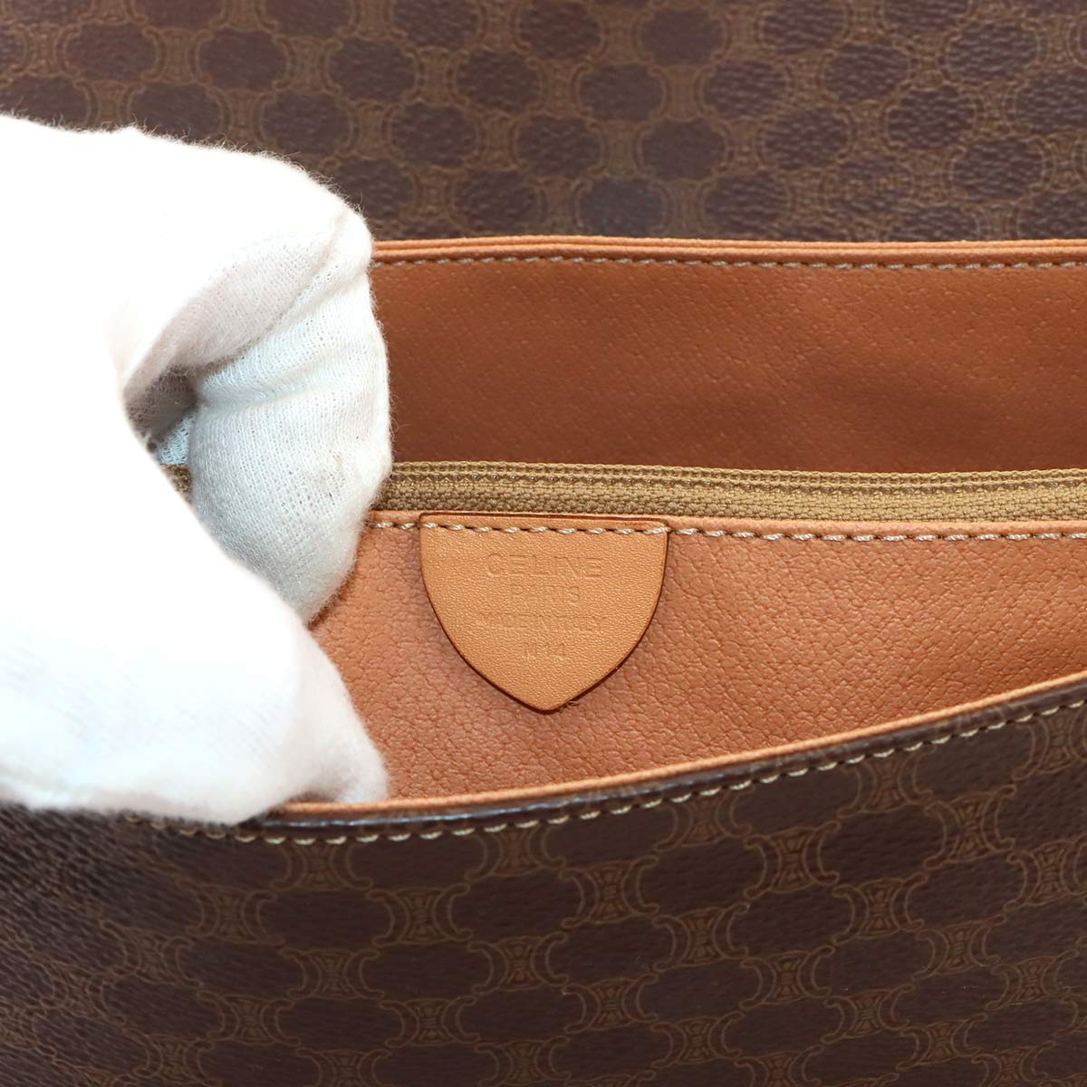Macadam Shoulder Bag Leather PVC Brown Vintage Purse