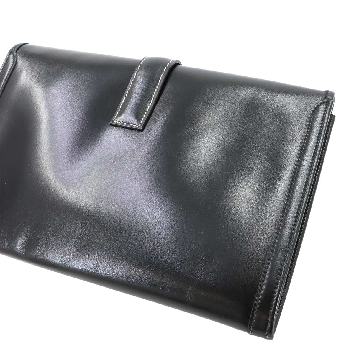Jige PM Clutch Bag Box Calf Black Purse