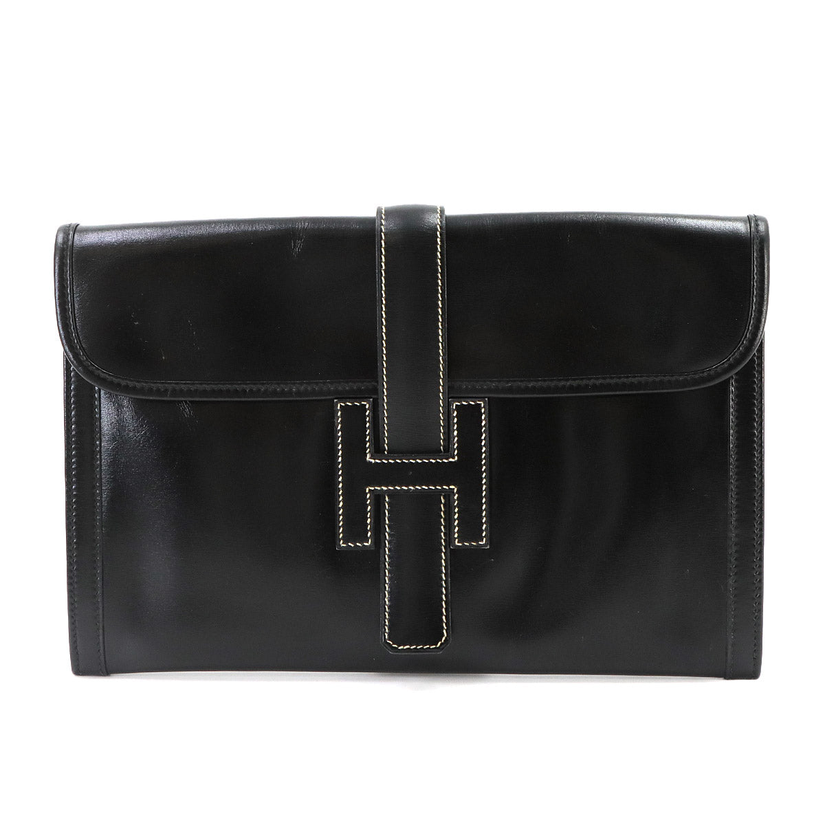Jige PM Clutch Bag Box Calf Black Purse