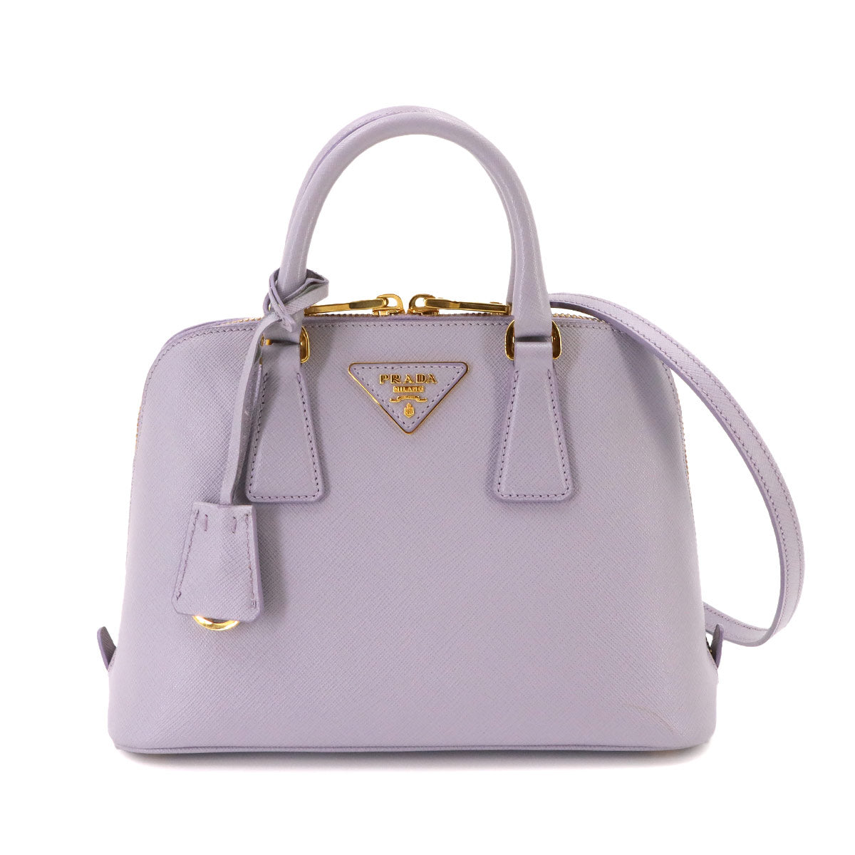 2way Hand Shoulder Bag Saffiano Leather Purple 1BA838