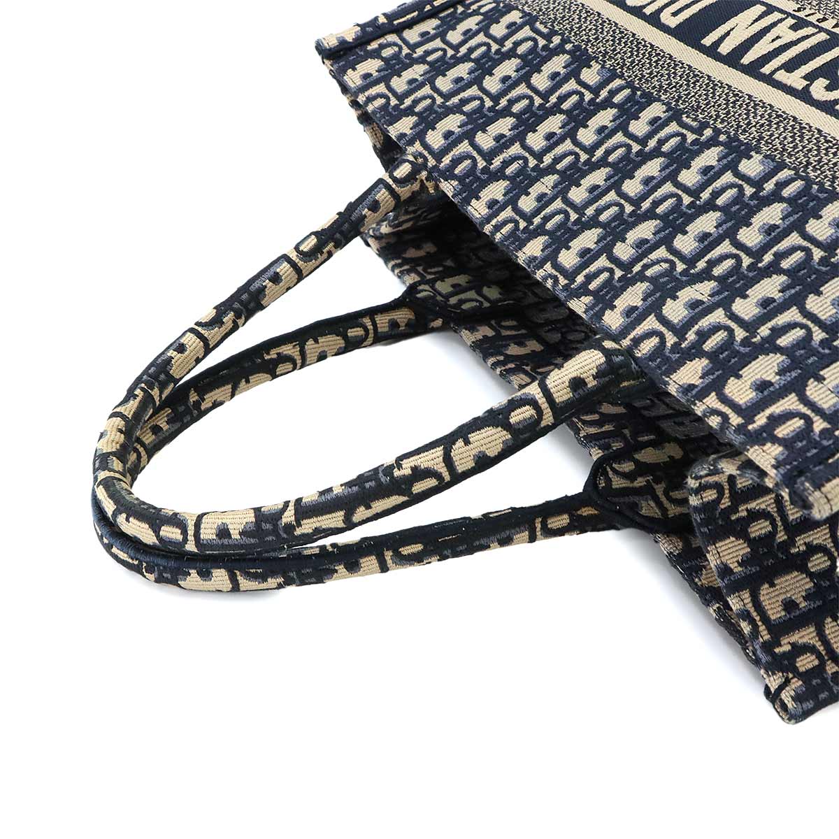 Oblique Book Tote Medium Bag Canvas Navy M1296ZRIW