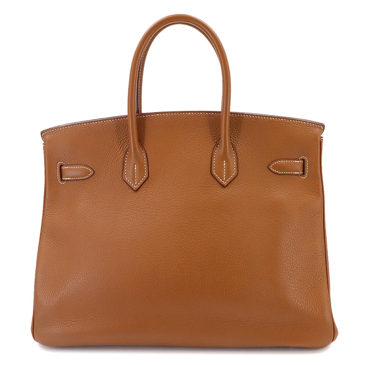 Birkin 35 Togo Gold Hand Bag Purse Brown Leather