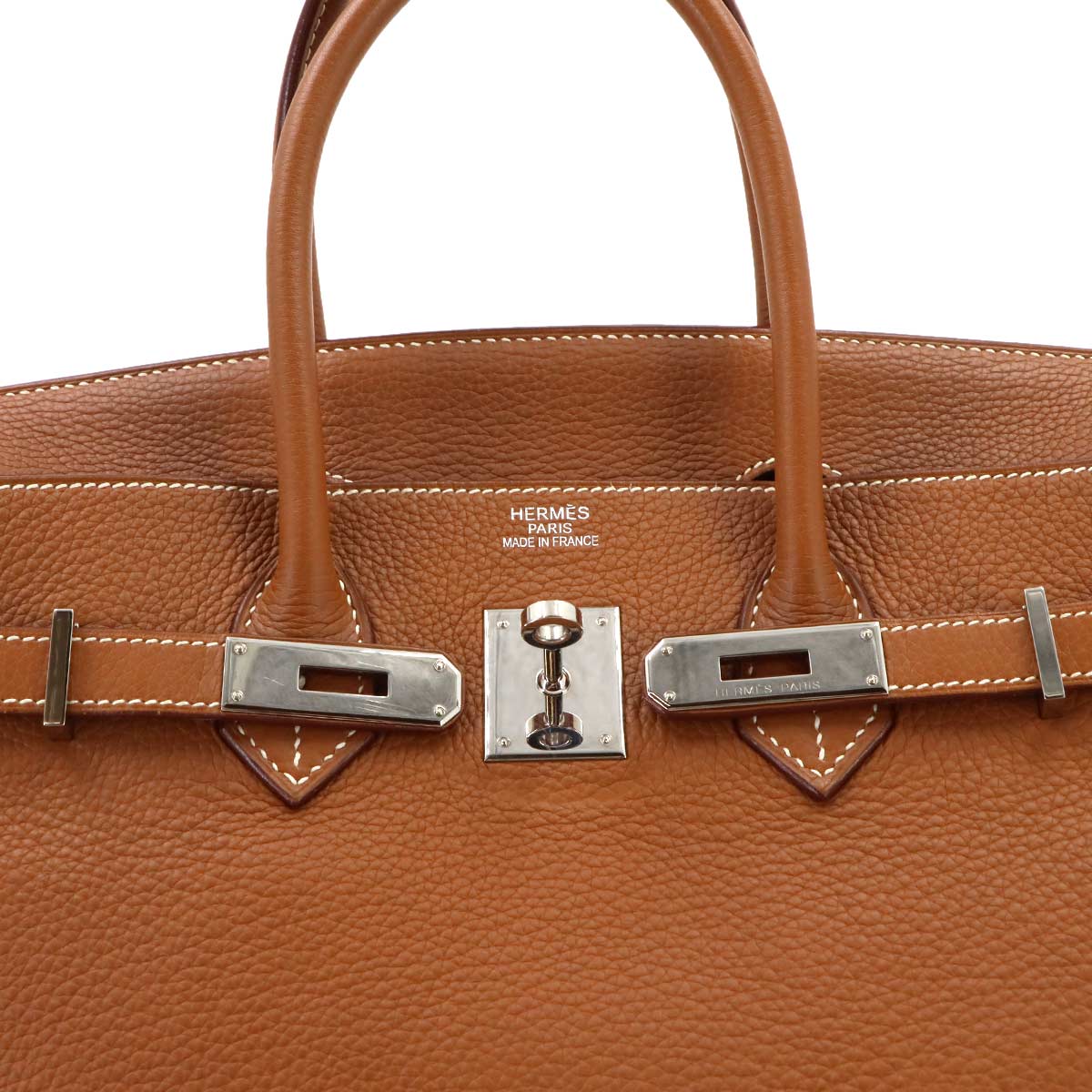 Birkin 35 Togo Gold Hand Bag Purse Brown Leather