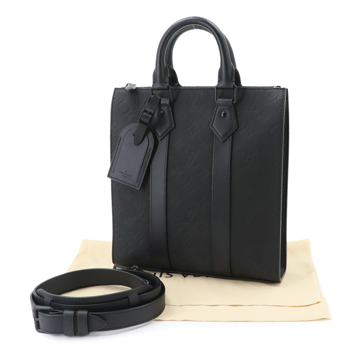 Monogram Taurillon Sac Plat Cross Tote Shoulder Bag