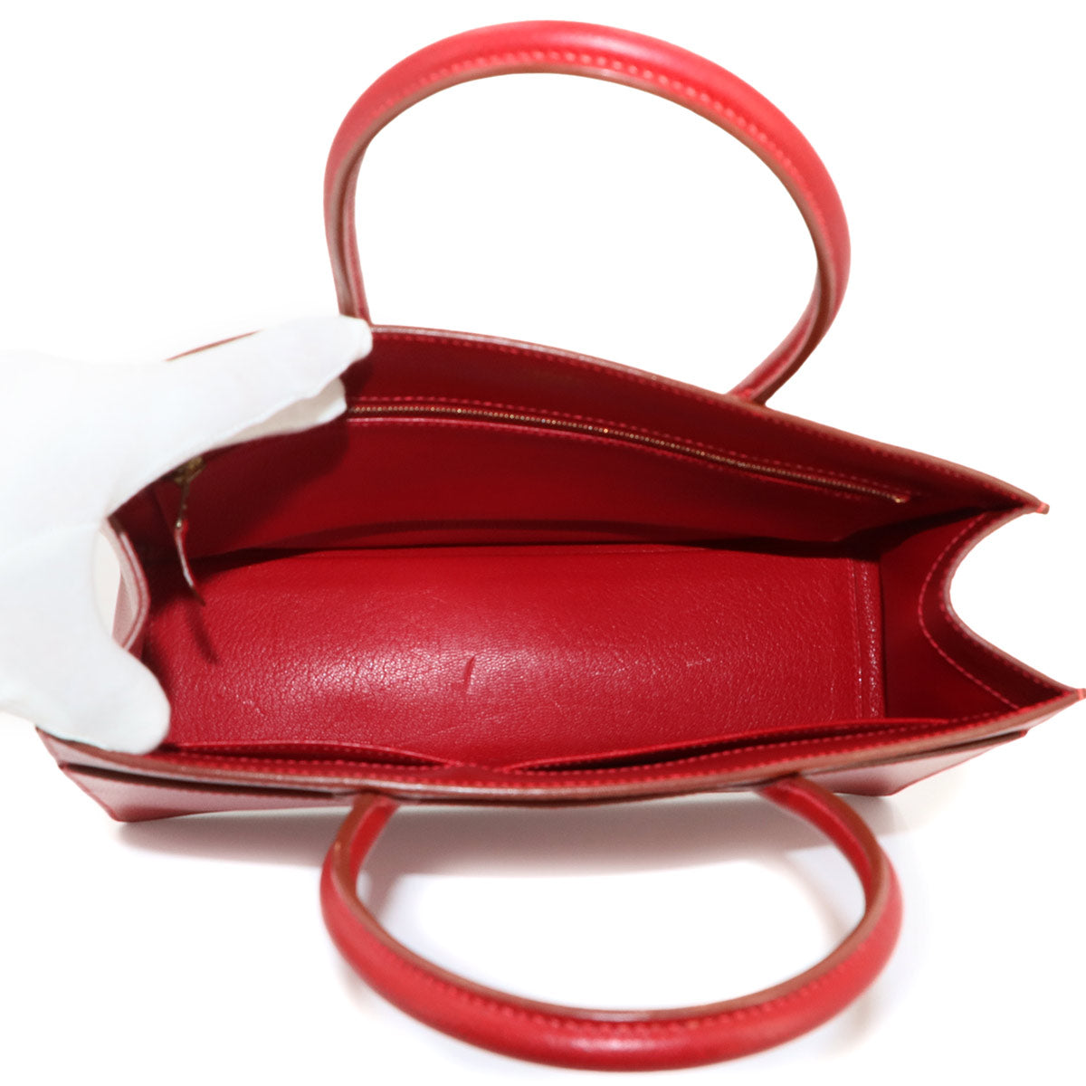 White Bass PM Tote Bag Graine lisse leather Red Purse