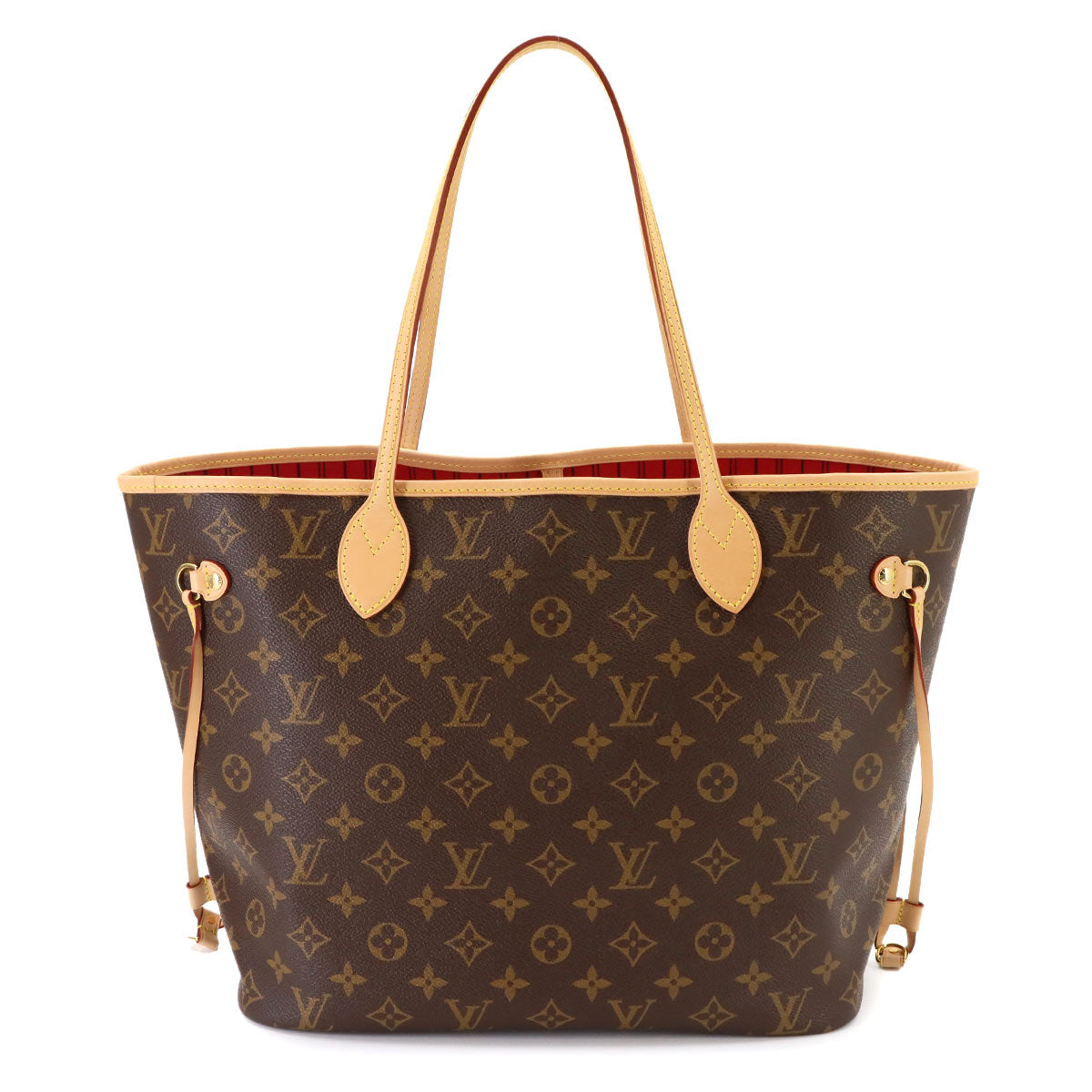 Monogram Neverfull MM Tote Bag Brown Cerise M46987
