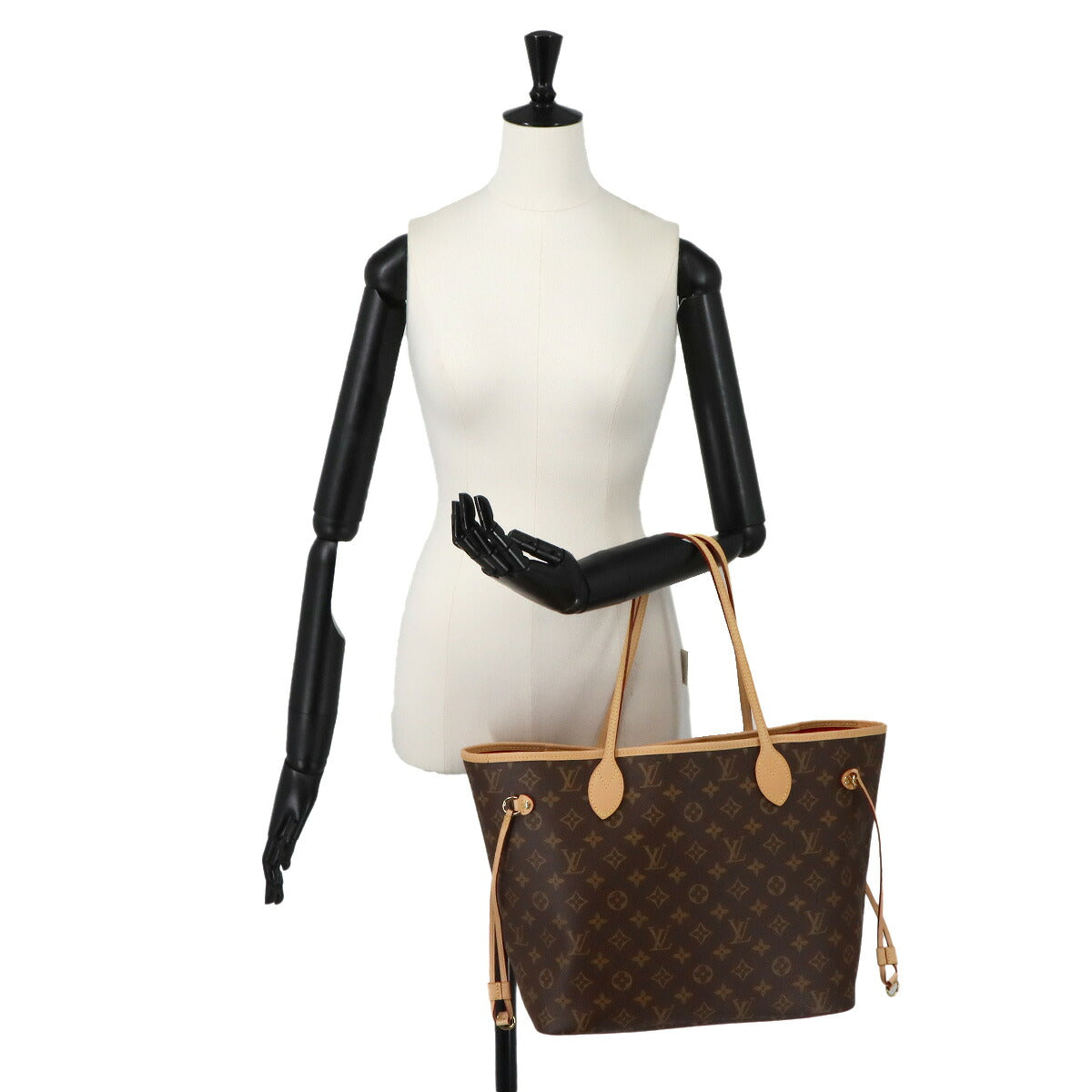 Monogram Neverfull MM Tote Bag Brown Cerise M46987