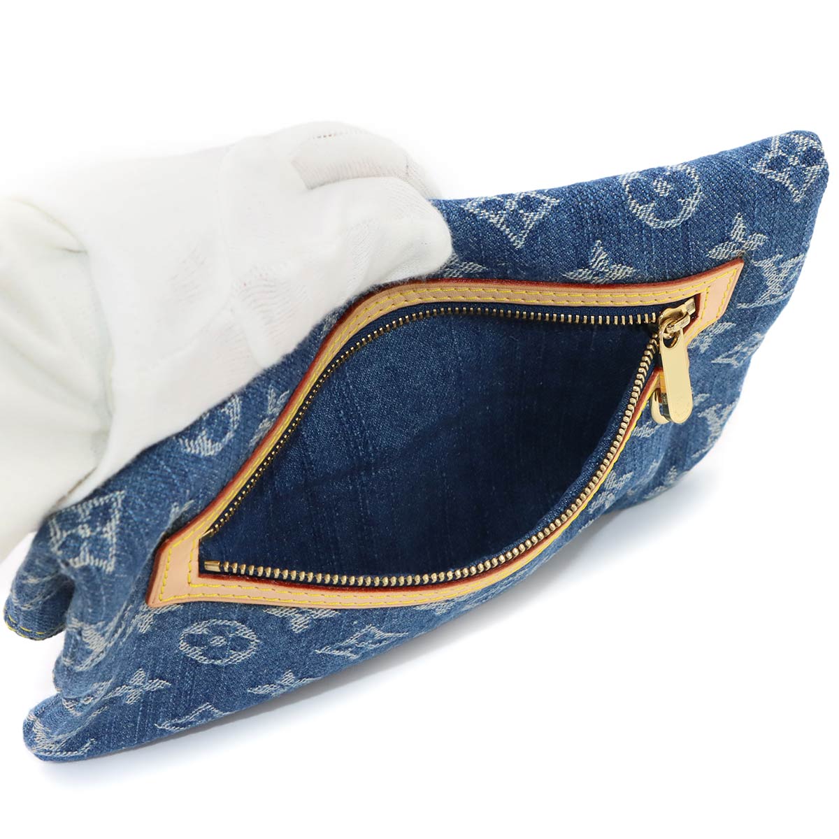 Monogram Denim Pochette Plat Clutch Bag M95007