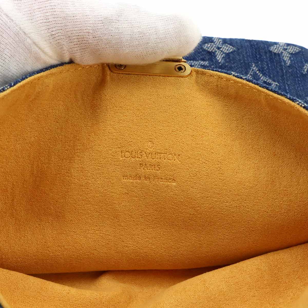 Monogram Denim Pochette Plat Clutch Bag M95007
