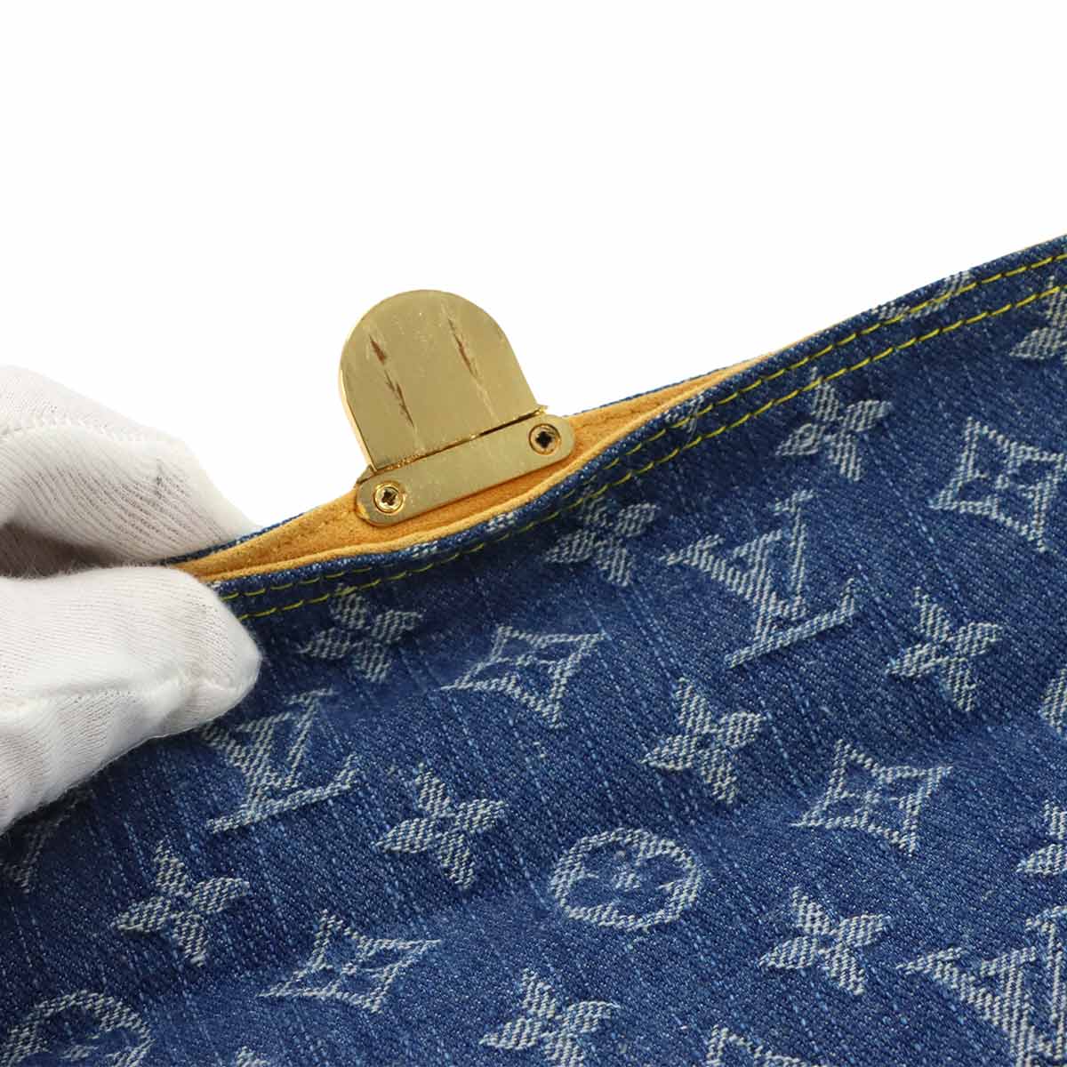 Monogram Denim Pochette Plat Clutch Bag M95007