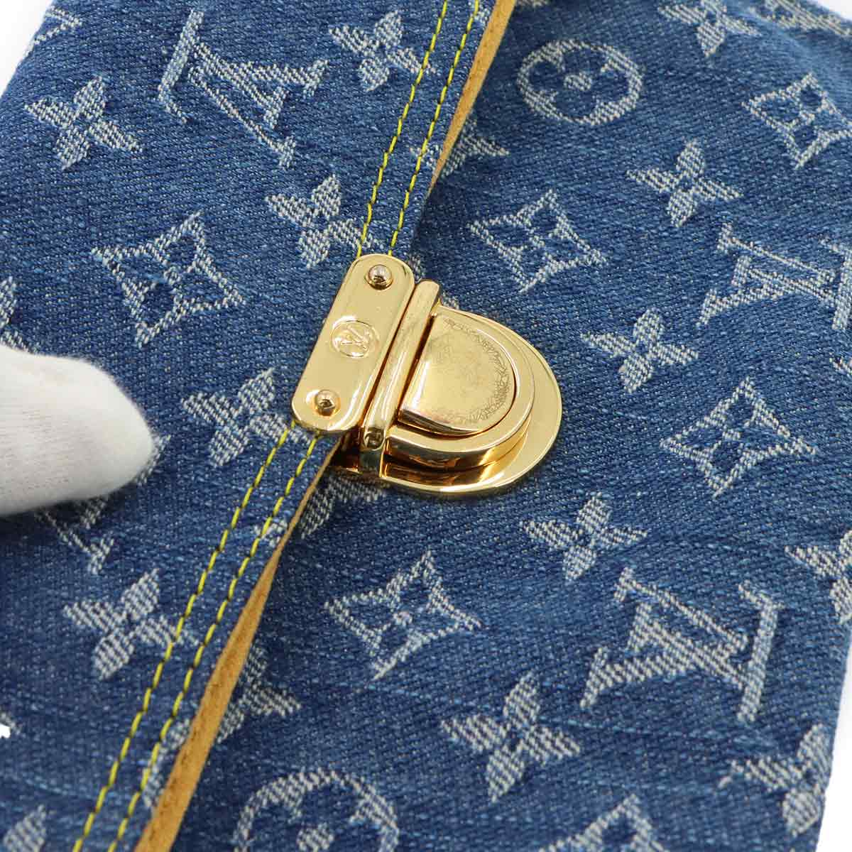 Monogram Denim Pochette Plat Clutch Bag M95007